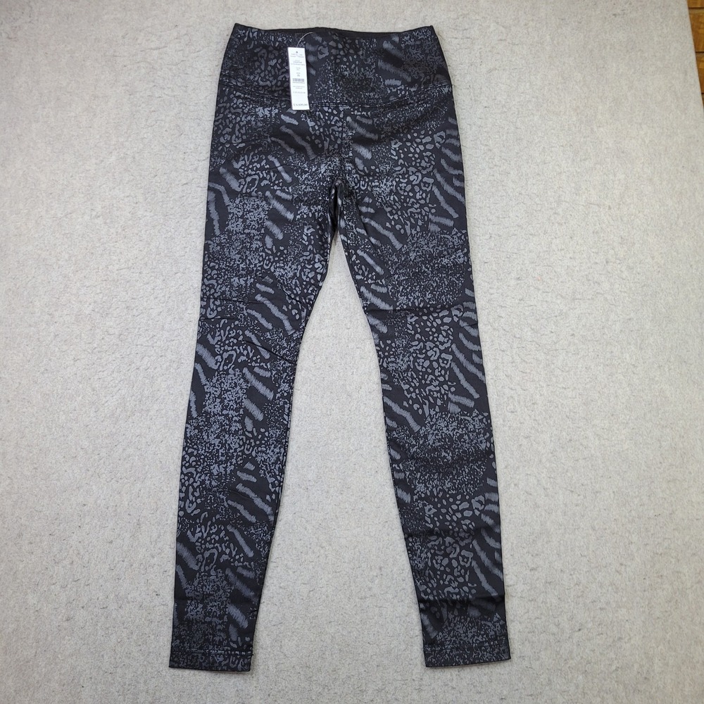 White House Black Market Foil Animal Print Runway Legging Womens 4R Black NEW‎